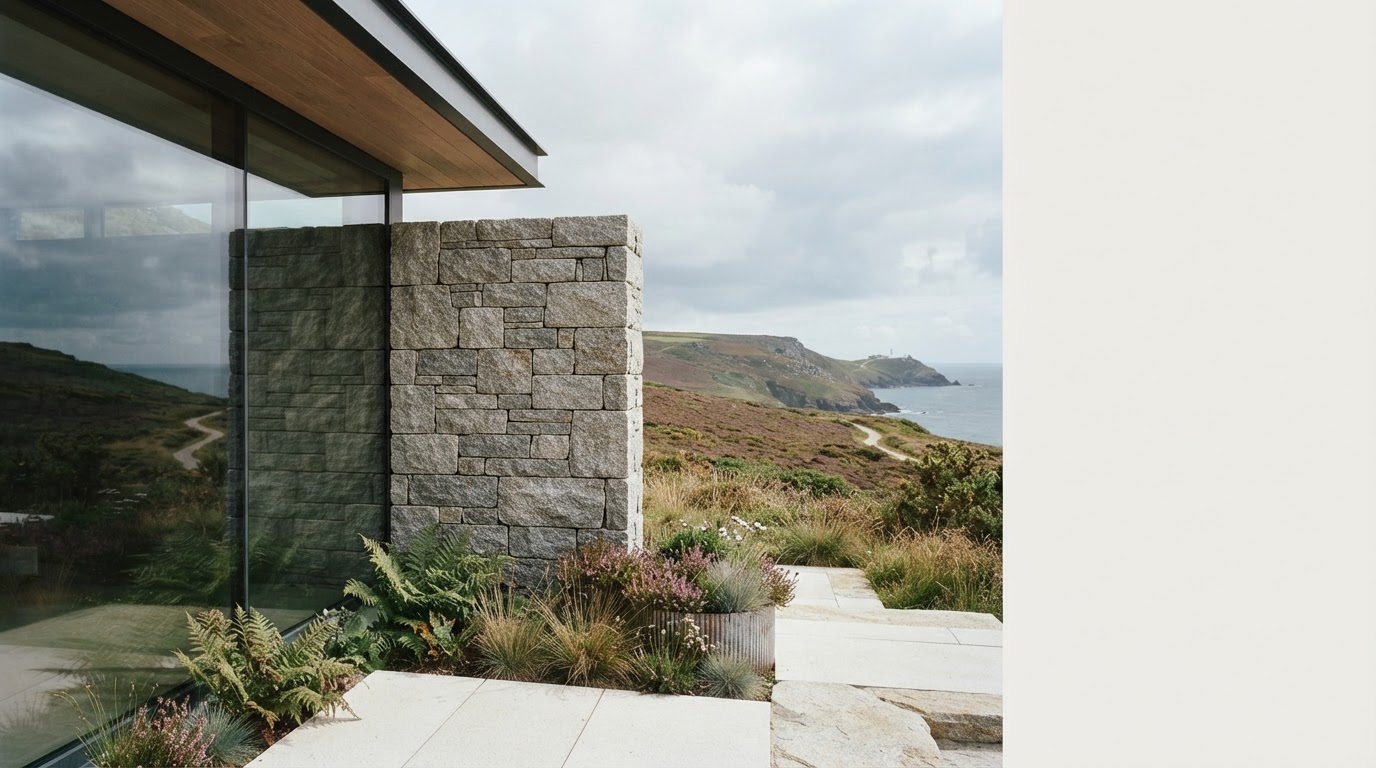 Pjgalicia analytics workstation set against a stone and botanical backdrop